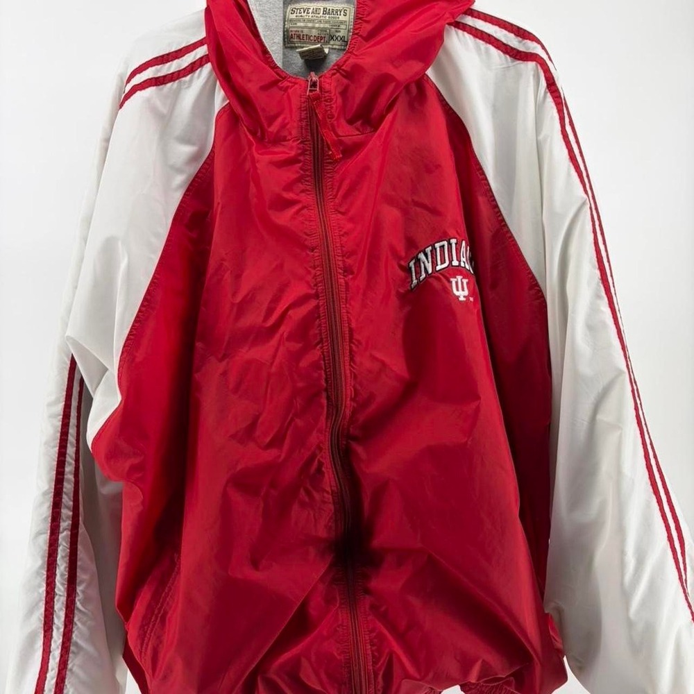 Steve & Barry's Indiana Hoosiers Full Zip Lined Hoodie XXXL Red 90s, Vintage
